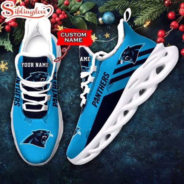 Custom Name Carolina Panthers NFL New Football Team Christmas Max Soul Shoes