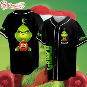 Custom Name Christmas The Grinch Baseball Jersey Shirt