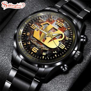 Custom Name Cincinnati Bengals NFL 3D Men Black Stainless Steel Watch Gift For Fans For Father