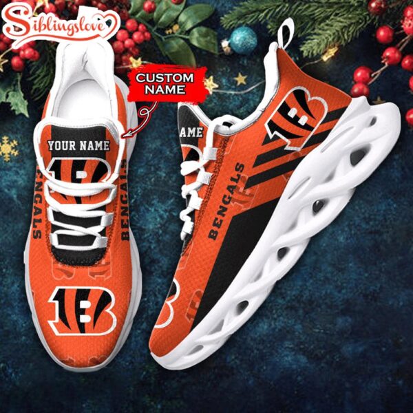 Custom Name Cincinnati Bengals NFL New Football Team Christmas Max Soul Shoes