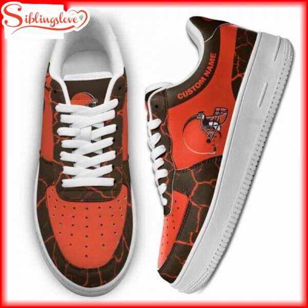 Custom Name Cleveland Browns NFL Air Force 1 Shoes Gift For Fans