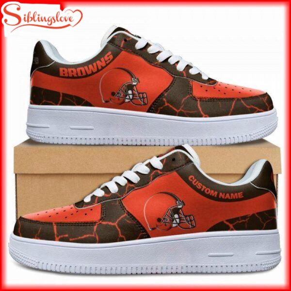 Custom Name Cleveland Browns NFL Air Force 1 Shoes Gift For Fans