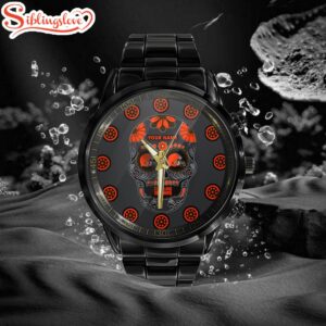 Custom Name Cleveland Browns NFL Men Black Stainless Steel Watch Gift For Fans