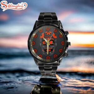 Custom Name Cleveland Browns NFL Men Black Stainless Steel Watch Gift For Fans