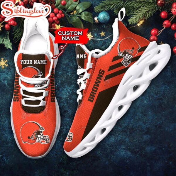 Custom Name Cleveland Browns NFL New Football Team Christmas Max Soul Shoes