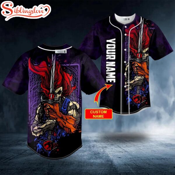 Custom Name Cool Red Hair Samurai Custom Name Skull Halloween Baseball Jersey Shirt – Skull & Viking Graphic Tees  3D All Over Print Clothing