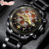 Custom Name  Denver Broncos NFL 3D Football Sport Black Stainless Steel Watch