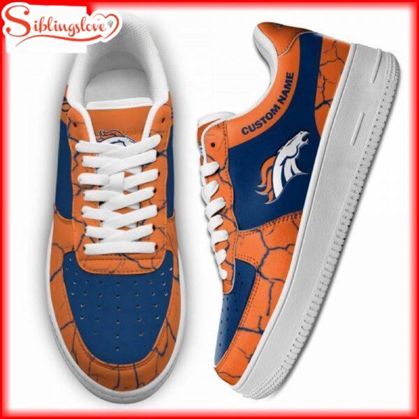 Custom Name Denver Broncos NFL Air Force 1 Shoes Gift For Fans