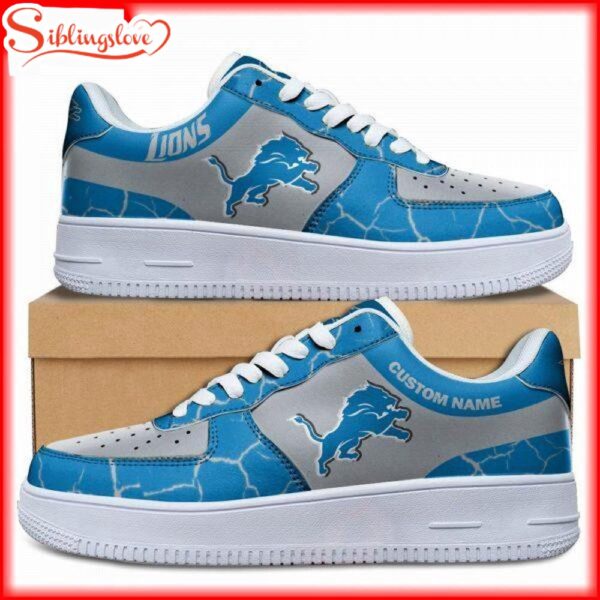 Custom Name Detroit Lions NFL Air Force 1 Shoes Gift For Fans