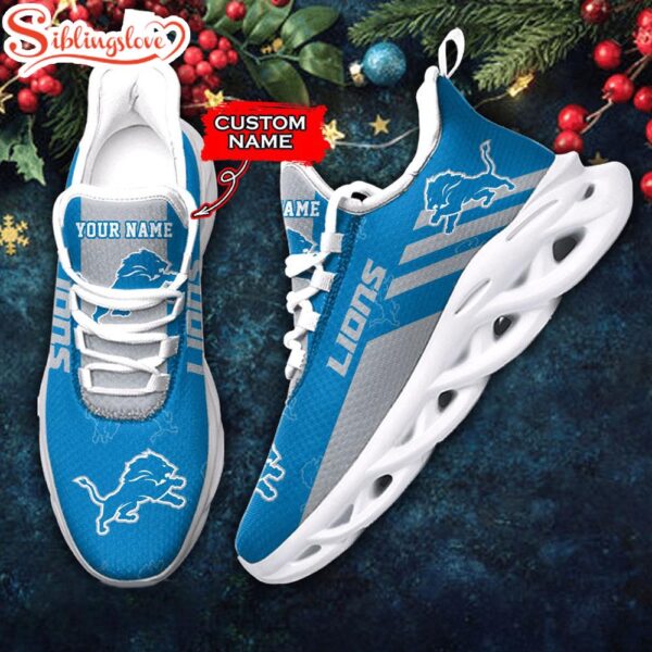 Custom Name Detroit Lions NFL New Football Team Christmas Max Soul Shoes