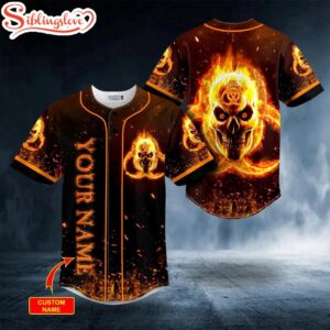 Custom Name Fire Biohazard Skull…