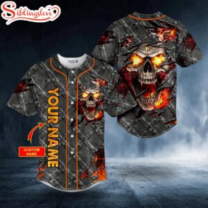 Custom Name Fire Blast Skull…