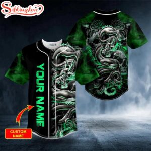 Custom Name Green Dragon Skull…