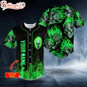 Custom Name Green Ghost Skull…