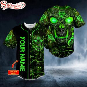 Custom Name Green Lava Skull…