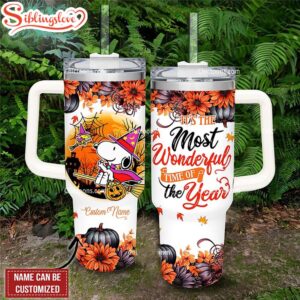 Custom Name Halloween Snoopy 40oz…