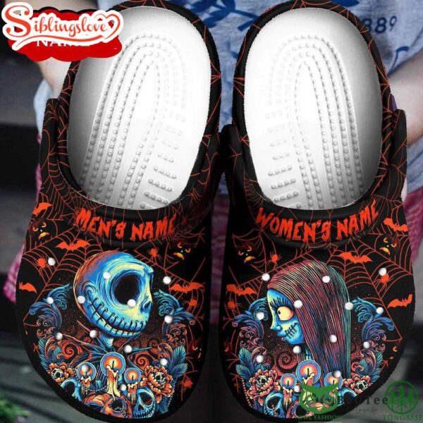 Custom Name Halloween The Nightmare Before Christmas Jack Skellington Sally Clogs Shoes For Men Women