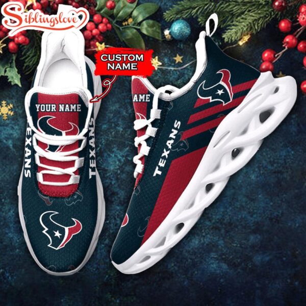 Custom Name Houston Texans NFL New Football Team Christmas Max Soul Shoes