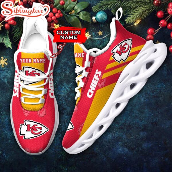 Custom Name Kansas City Chiefs NFL New Football Team Christmas Max Soul Shoes