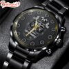 Custom Name  Las Vegas Raiders NFL Football Sport Black Stainless Steel Watch