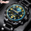 Custom Name  Los Angeles Chargers NFL 3D Football Sport Black Stainless Steel Watch