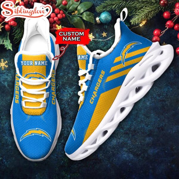 Custom Name Los Angeles Chargers NFL New Football Team Christmas Max Soul Shoes