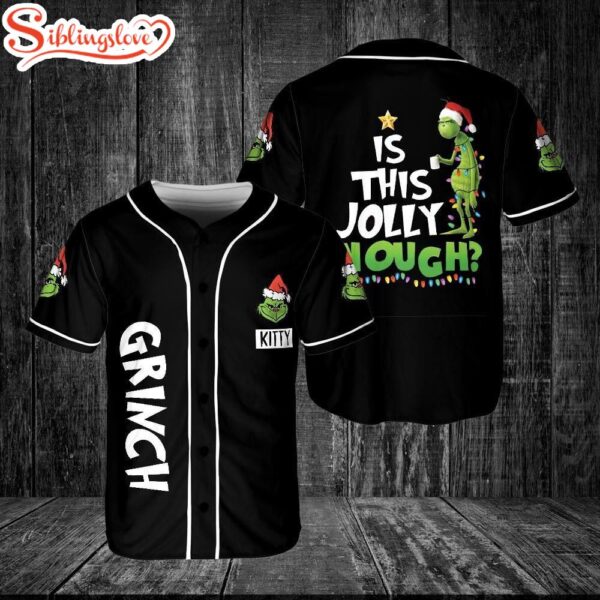 Custom Name Merry Christmas The Grinch Jersey Baseball Jersey Shirt