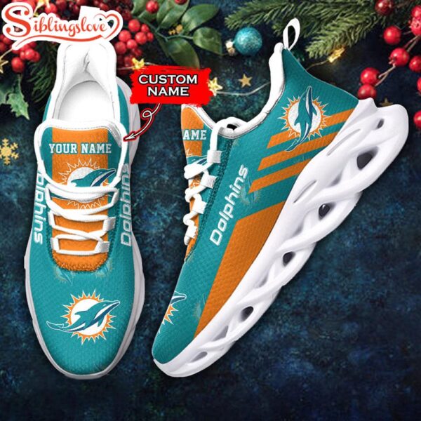 Custom Name Miami Dolphins NFL New Football Team Christmas Max Soul Shoes