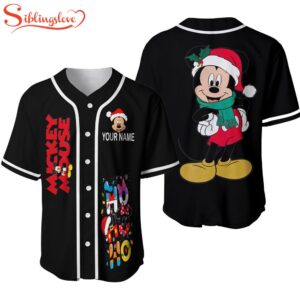 Custom Name Mickey Christmas Baseball Jersey