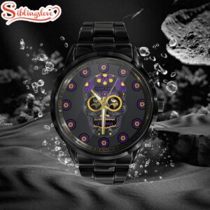 Custom Name Minnesota Vikings NFL Men Black Stainless Steel Watch Gift For Fans