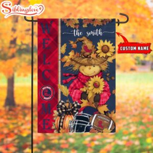 Custom Name NCAA Ole Miss Rebels Football Fall Scarecrows Garden Flag