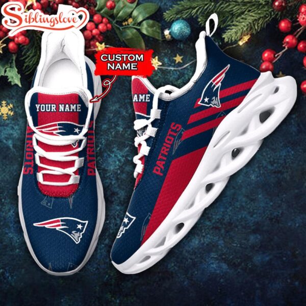 Custom Name New England Patriots NFL New Football Team Christmas Max Soul Shoes