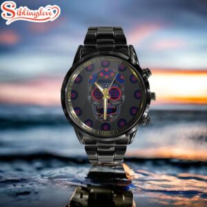 Custom Name New York Giants NFL Men Black Stainless Steel Watch Gift For Fans