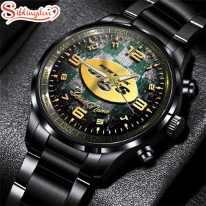 Custom Name New York Jets NFL 3D Men Black Stainless Steel Watch Gift For Fans