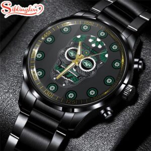 Custom Name New York Jets NFL Men Black Stainless Steel Watch Gift For Fans