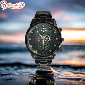 Custom Name New York Jets NFL Men Black Stainless Steel Watch Gift For Fans