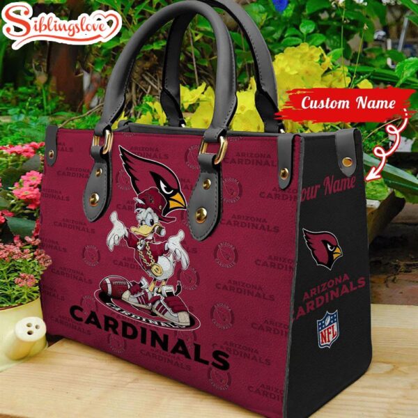 Custom Name NFL Arizona Cardinals Donald Duck Leather Handbag For Fans