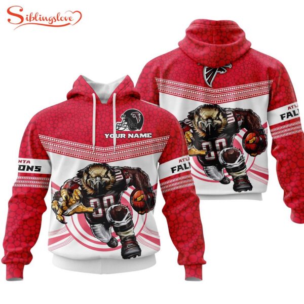 Custom Name NFL Atlanta Falcons Mascot All Over Print Hoodie Shirt