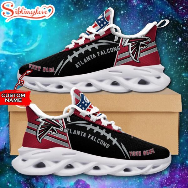 Custom Name NFL Atlanta Falcons Max Soul Shoes For Men And Women