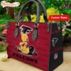 Custom Name NFL Atlanta Falcons Pooh Bear Leather Handbag For Fans