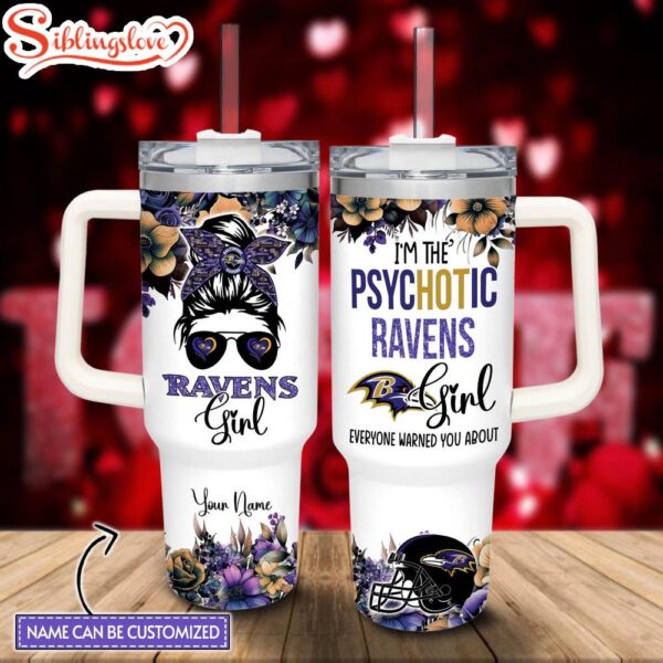 Custom Name NFL Baltimore Ravens Football The Girl Custom Stanley Tumbler 40oz With Handle