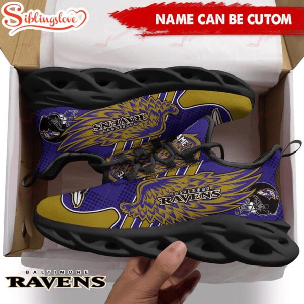 Custom Name NFL Baltimore Ravens Max Soul Shoes For Men And Women