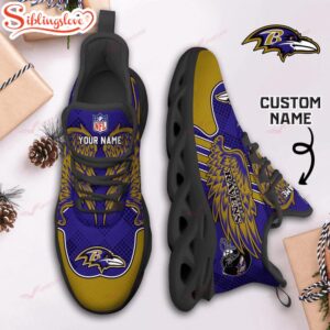 Custom Name NFL Baltimore Ravens Max Soul Shoes For Men And Women