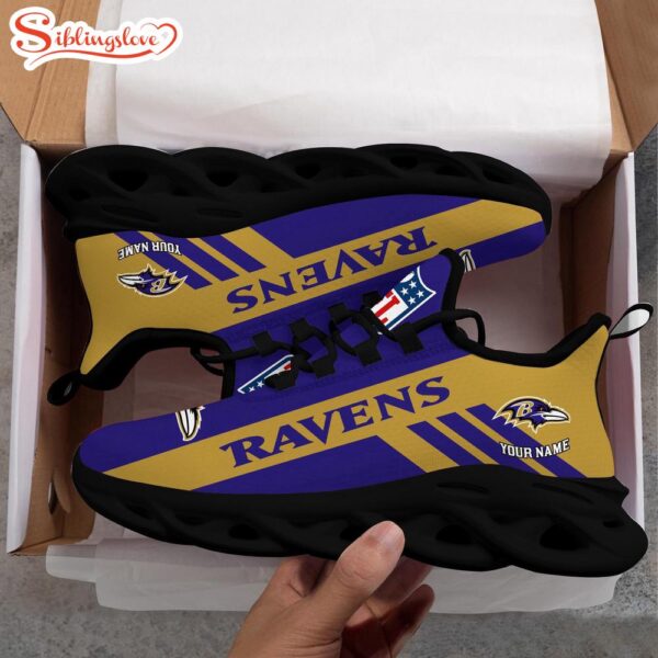 Custom Name NFL Baltimore Ravens Max Soul Shoes Gift For Fans