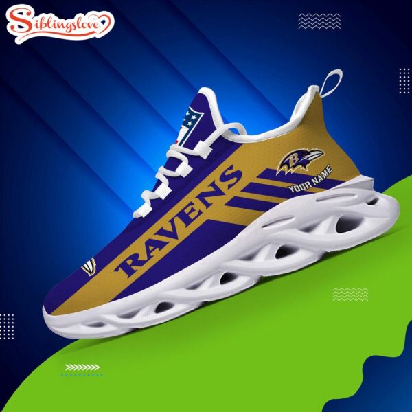 Custom Name NFL Baltimore Ravens Max Soul Shoes Gift For Fans