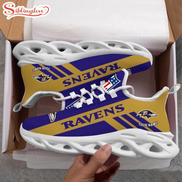 Custom Name NFL Baltimore Ravens Max Soul Shoes Gift For Fans