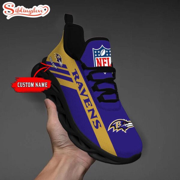 Custom Name NFL Baltimore Ravens Max Soul Shoes Gift For Fans