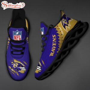 Custom Name NFL Baltimore Ravens Max Soul Shoes