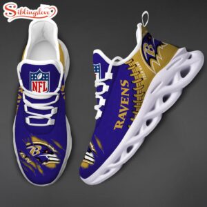 Custom Name NFL Baltimore Ravens Max Soul Shoes