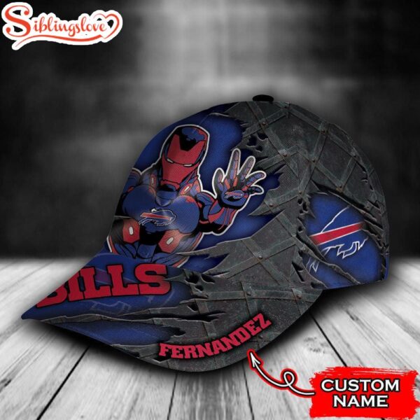 Custom Name NFL Buffalo Bills Iron Man All Over Print 3D Classic Cap